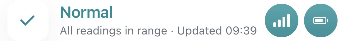 Status line reading Normal, all readings in range